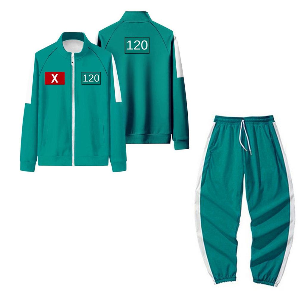 Взрослые модные принтованные длинные рукава молнии свободные толстовки куртка повседневные брюки комплект