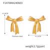 Korean Version Of Simple Bow Stud Earrings Women'S Niche Design Titanium Steel Gold-Plated Earrings Fashion Temperament Same Earrings