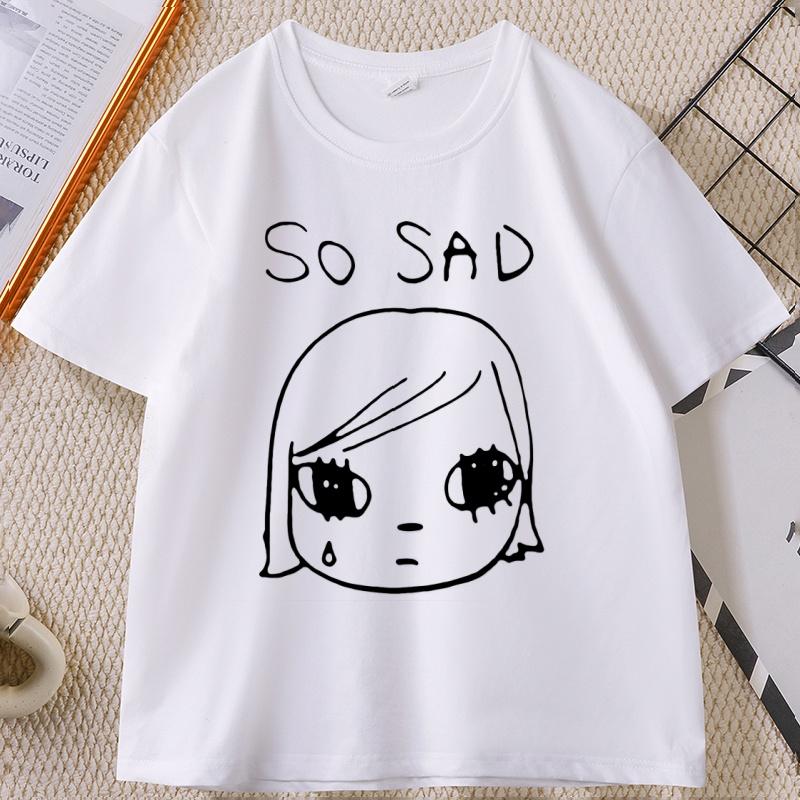 Yoshitomo Nara Sad Vintage Tshirt Vintage Japan Party Cotton Short Sleeve Tshirt Unisex Women Casual Round Neck Printed Tees