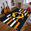 "Geometric Wolf Logo with Orange Stripes" Patterned Carpet a Non Slip Rug Suitable for All Seasons and Any Setting, Gift