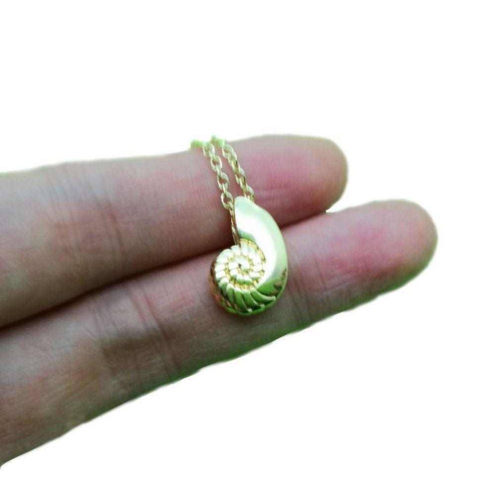 Ocean Theme Vintage Beach Style Collar Gift Zinc Zinc Alloy Pendant Sea Snail Shell Necklace Round Conch