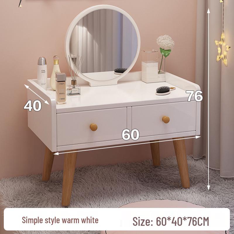 Bay Window Vanity: Floor-Standing Makeup Dressing Table for Small Bedrooms.