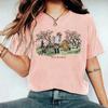 2024 женские футболки с 3D цветочным принтом, топ, короткий пуловер с рукавами, летняя модная повседневная футболка большого размера с круглым вырезом, женская одежда