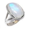 Natural Rainbow Moonstone Gemstone 925 Solid Sterling Silver Gift Ring S.9 D9A87