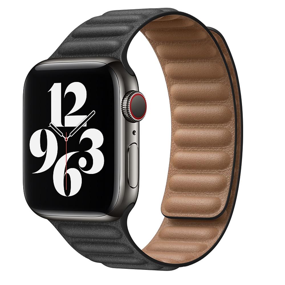 Магнитный кожаный ремешок для Apple iWatch серии 7 6 SE 5 4 3 2 1 ремешок браслет 42 мм 38 мм 44 мм ремешок 40 мм