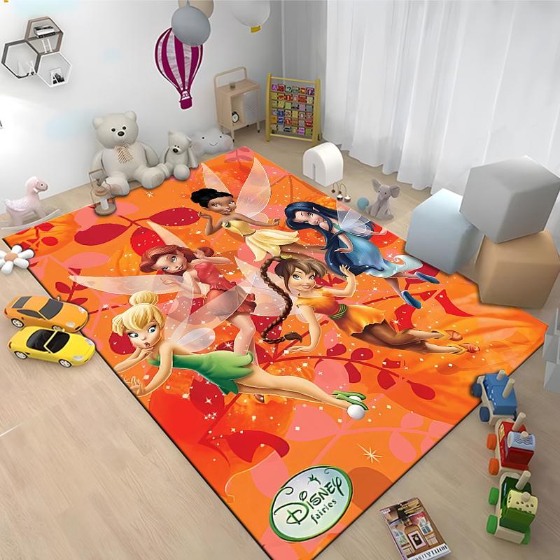1PC Tinker Bell Theme Rug for Bedroom Fluffy Square Floor Carpets Living Room Home Decor Rugs Soft Velvet Mat Area Rug Potdemiel