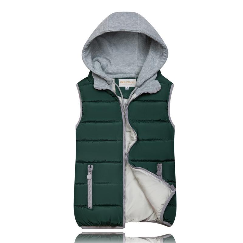 New Korean Version Color Down Cotton Vest, Large Size Women's Hooded Cotton.