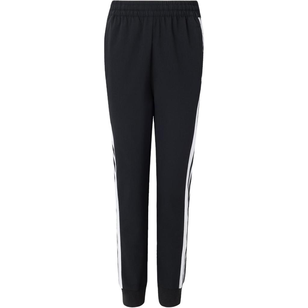 Adidas Logo Print Elastic Waist Tapered Joggers Women Bottoms Black HY2883
