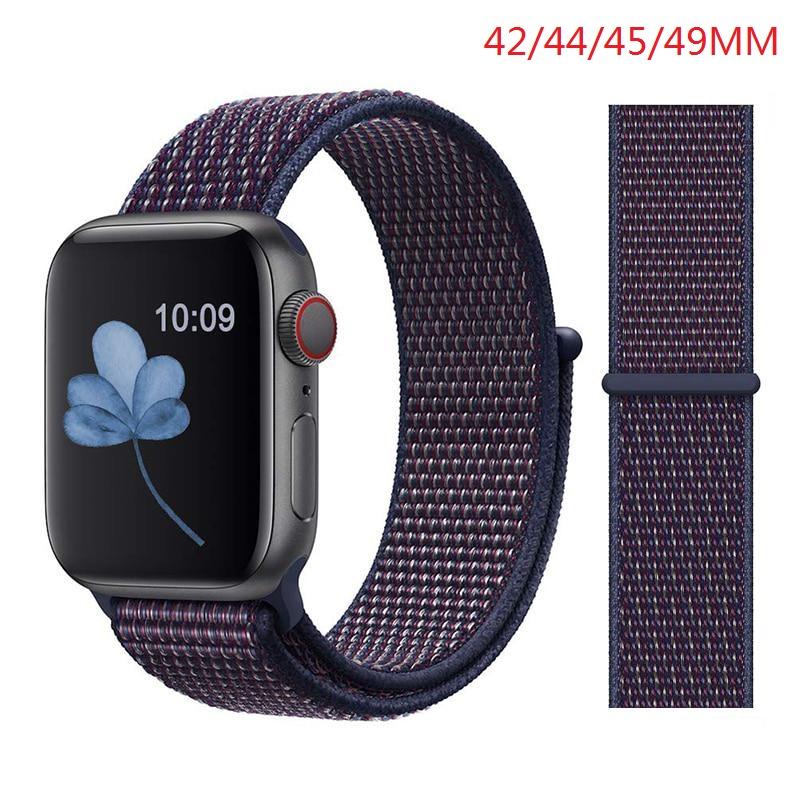 Nylon Band For Apple Watch Series Watch 9 8 / Ultra 2 7 6 SE 5/4/2/1 38 42MM Replacement Strap Loop for Iwatch Series 3 40/41/44 /45MM/49MM