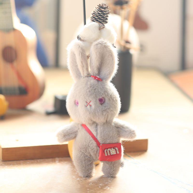 Cute Cute Shoulder Bag, White Rabbit Pendant Plush Toy Doll Bag Hanging Decoration Keychain Doll Doll Doll