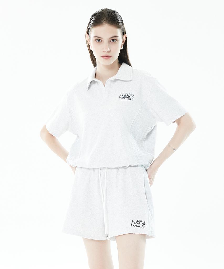 LARTIGENT Lls Terry Half Open Top(White)