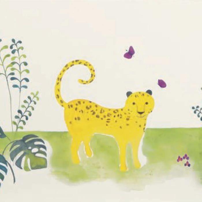 Casadeco Alice &; Пол бордюр животные джунглей зеленый оранжевый желтый