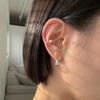 Mosxe [925silver] Pearl & Cubic Earcuff