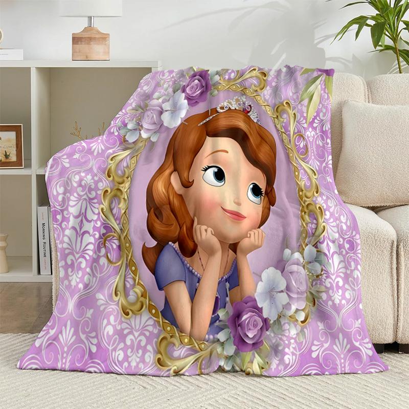 1PC Princess Sofia Flannel Blanket Gift, Suitable for Both Men And Women, Soft Ideal for Beds And Sofa, Birthday Or Christmas Gift