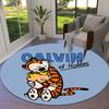 CalvinAndHobbes Round Area Rug,Carpet Rug for Living Room Bedroom Sofa Playroom Decor,Non-slip Floor Mat