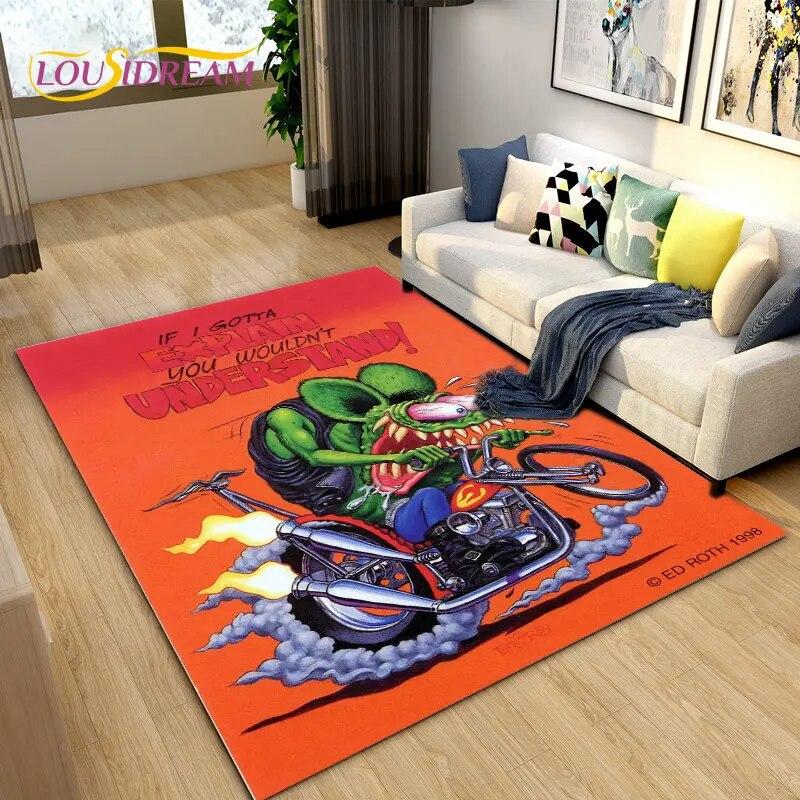 Забавный коврик с рисунком крысы Финка, ковер для гостиной, спальни, гаража, дивана, коврик для украшения, детский нескользящий напольный коврик