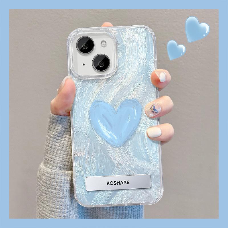 Подходит для Apple 15 Чехол для мобильного телефона Лето Iphone14promax Картина маслом Love Stand 13 Пряжа из перьев 12 Высококачественный 11