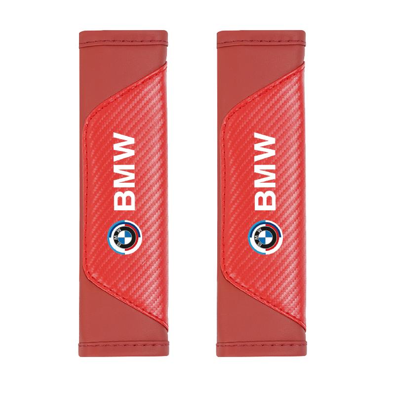 2Pcs Car Leather Seat Belt Shoulder Cushion Protective Cover Auto Tissue Box For BMW X1 X2 X3 X5 X4 X6 X7 iX3 F20 F10 F07 E GFTR32