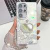 For Samsung Galaxy S25 Ultra Case with Strap/Mirror IMD PC+TPU Phone Cover with Glass Lens Film