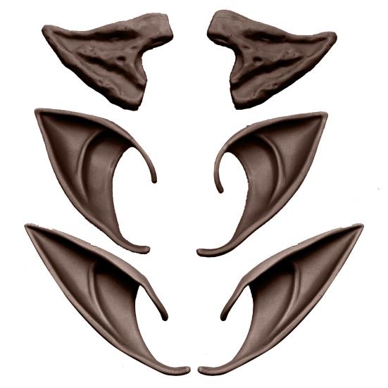 3 пары резиновых ушей эльфа, 10 см 12 см, декоративные уши для ролевых игр, косплей, фея пикси, мягкие заостренные кончики, вечерние аниме-одевания, костюм, аксессуары для макияжа