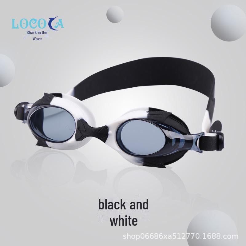 Детские водонепроницаемые очки для плавания с защитой от запотевания и шапочка с рисунком для мальчиков и девочек