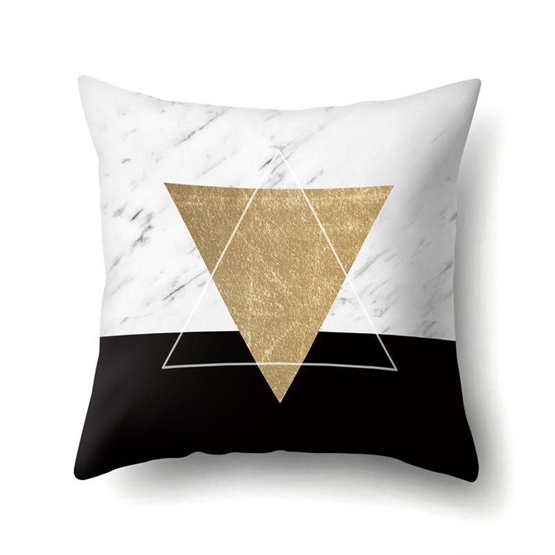 Nordic Ins Marble Polyester Pillowcase Car Decoration Home Printed Waist Cushion Pillowcase