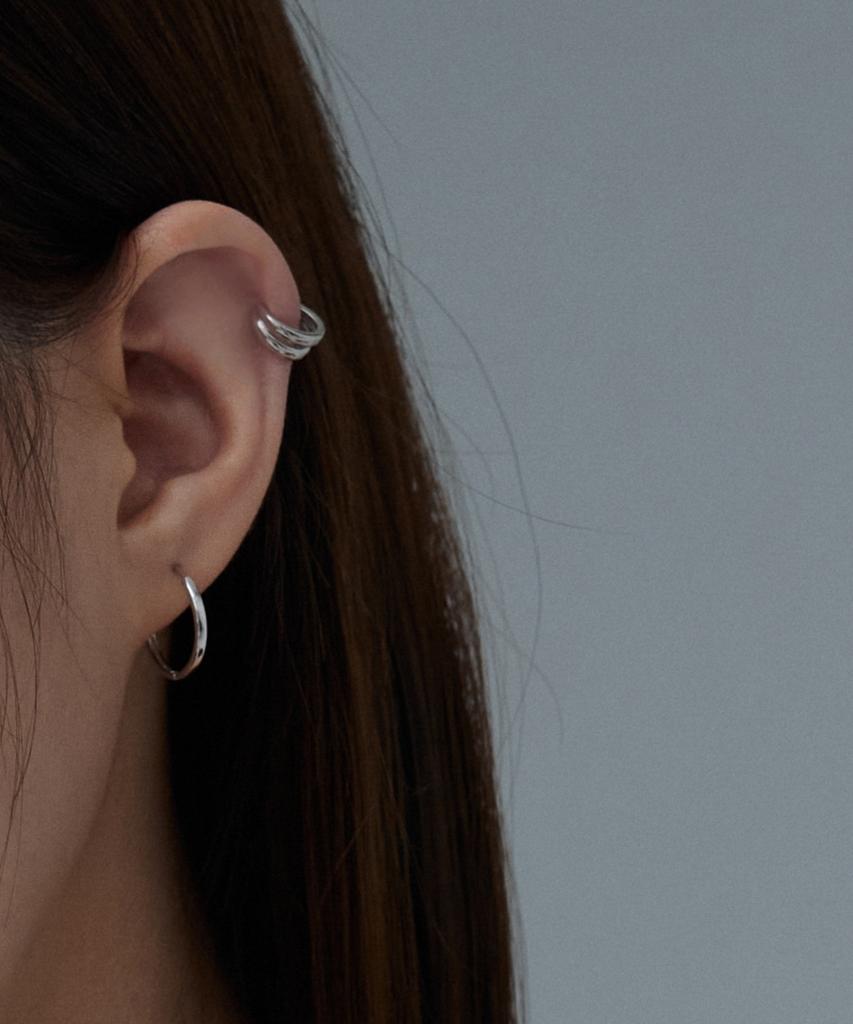 Серьги-кольца Baradu 925 Double Bold