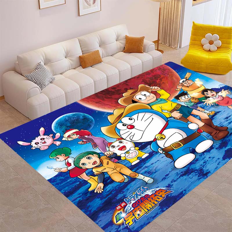 Cute Doraemon Rug, Suitable for Playrooms, Bedrooms, Living Rooms, Sofas, and Other Home Décor; Non-slip Children's Mat.