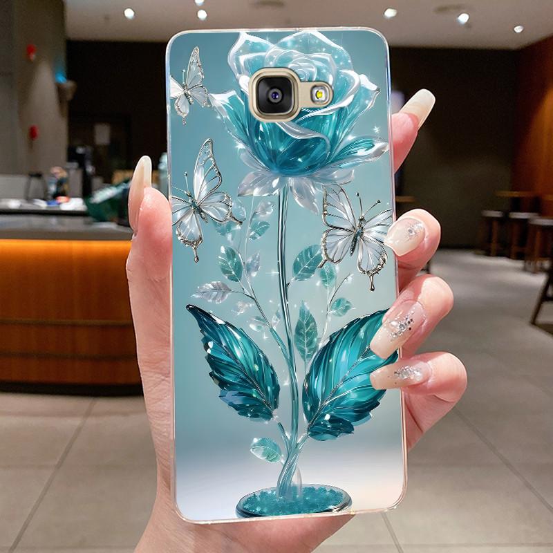 For Samsung Galaxy A5 2016 A3 2016 A7 2017 Case Flower Butterfly Soft Silicone Clear TPU Cover For Samsung A3 A5 2017 Cases Capa