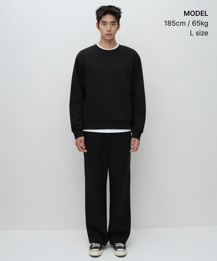 MUSINSA STANDARD Brushed Sweatshirt [Black]
