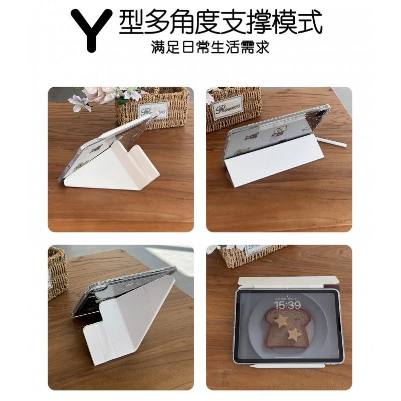 Cute Kawaii Bear IPad Case With Pen Slot Side-Attach Detachable Cover Mini 6/7 8.3 9.7 10.2 10.9 11 10/11 Gen Air Pro