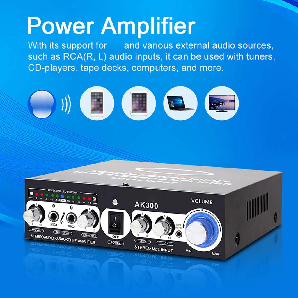 2-канальный домашний кинотеатр стерео усилитель аудио мощности усилитель высокой мощности BT5.0 для домашнего кинотеатра автомобиля