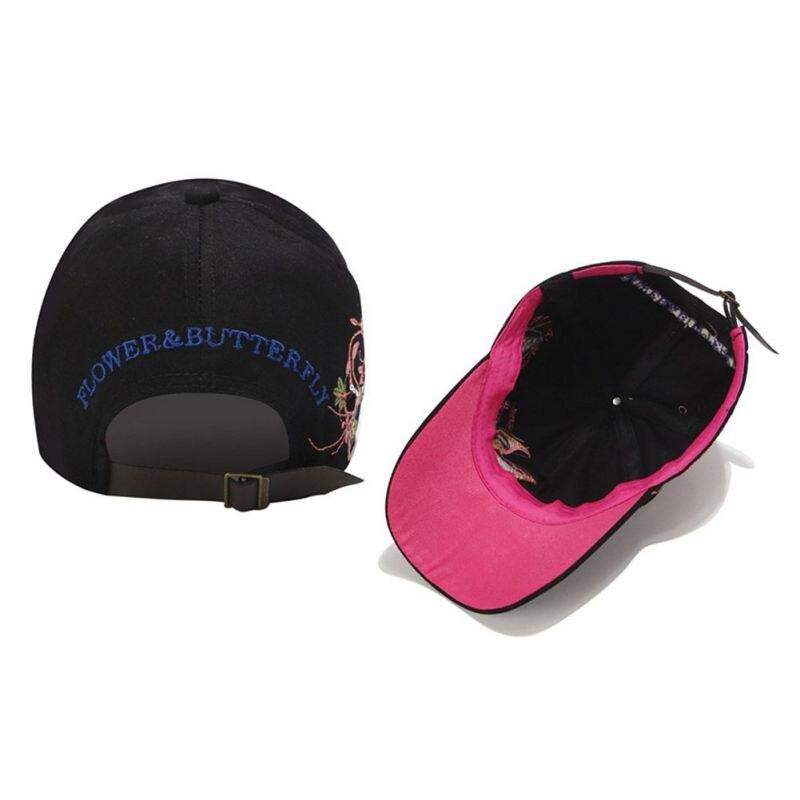 Женская и мужская летняя шляпа, изогнутый козырек от солнца, блестки, вышивка бабочки, винтажная бейсболка, уличная шляпа от солнца, регулируемые спортивные кепки