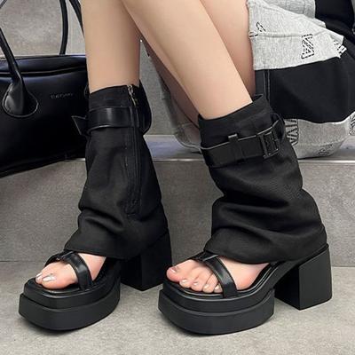 Модные ботильоны на высоком каблуке для женщин, дизайнерская обувь на толстом каблуке, модные роскошные женские ботильоны 2025, новые туфли-лодочки, готические крутые ботинки для женщин