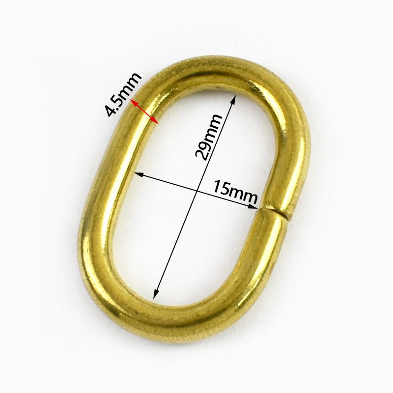 Meetee 5/10/20Pcs O Ring Buckles Pure Copper Solid Brass Clasp for Bag Strap Belt Buckle Dog Collar Hoop Leather Craft Accessory