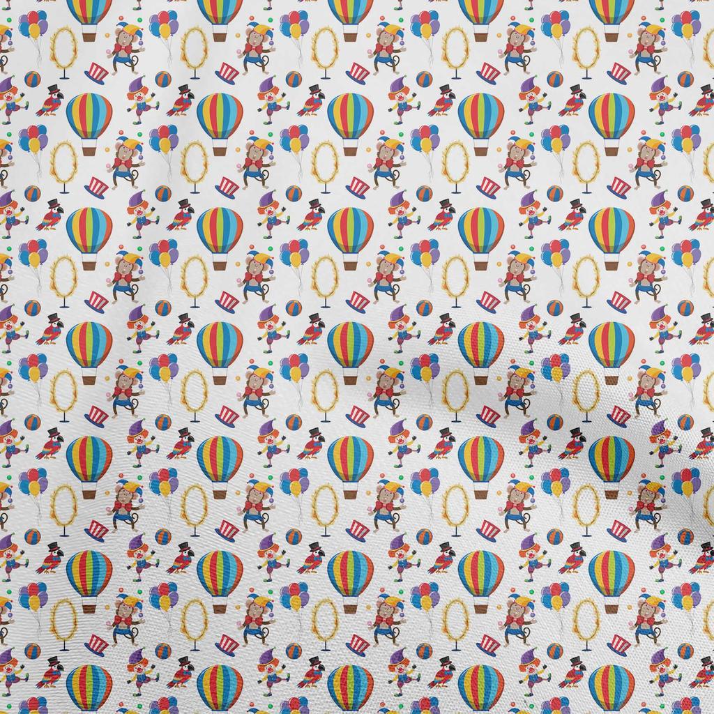 oneOone Cotton Flex White Fabric Circus Sewing Craft Projects Fabric Prints By Yard 40 Inch