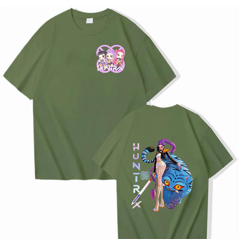 15 цветов K-Pop футболки «Истребители демонов» Футболка с демонической эмблемой для мужчин Y2K Забавная больших размеров одежда с коротким рукавом