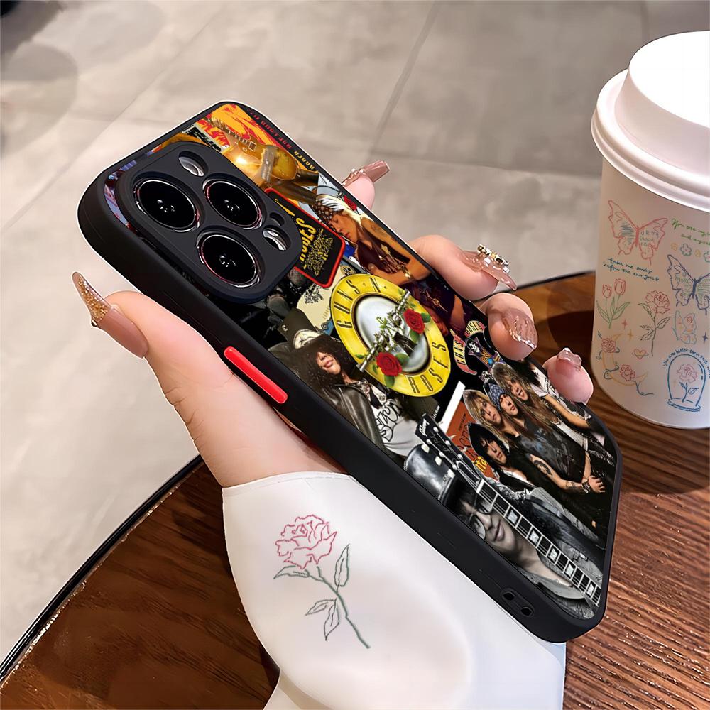 Чехол для телефона Guns N Roses Good Time Черный Матовый Для IPhone 16ProMax 15 13 12 11 14 Pro Max Mini Plus SE2020 XS Max XR