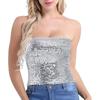 Women's Stage Performance Costume High Elastic Sequin Tube Top