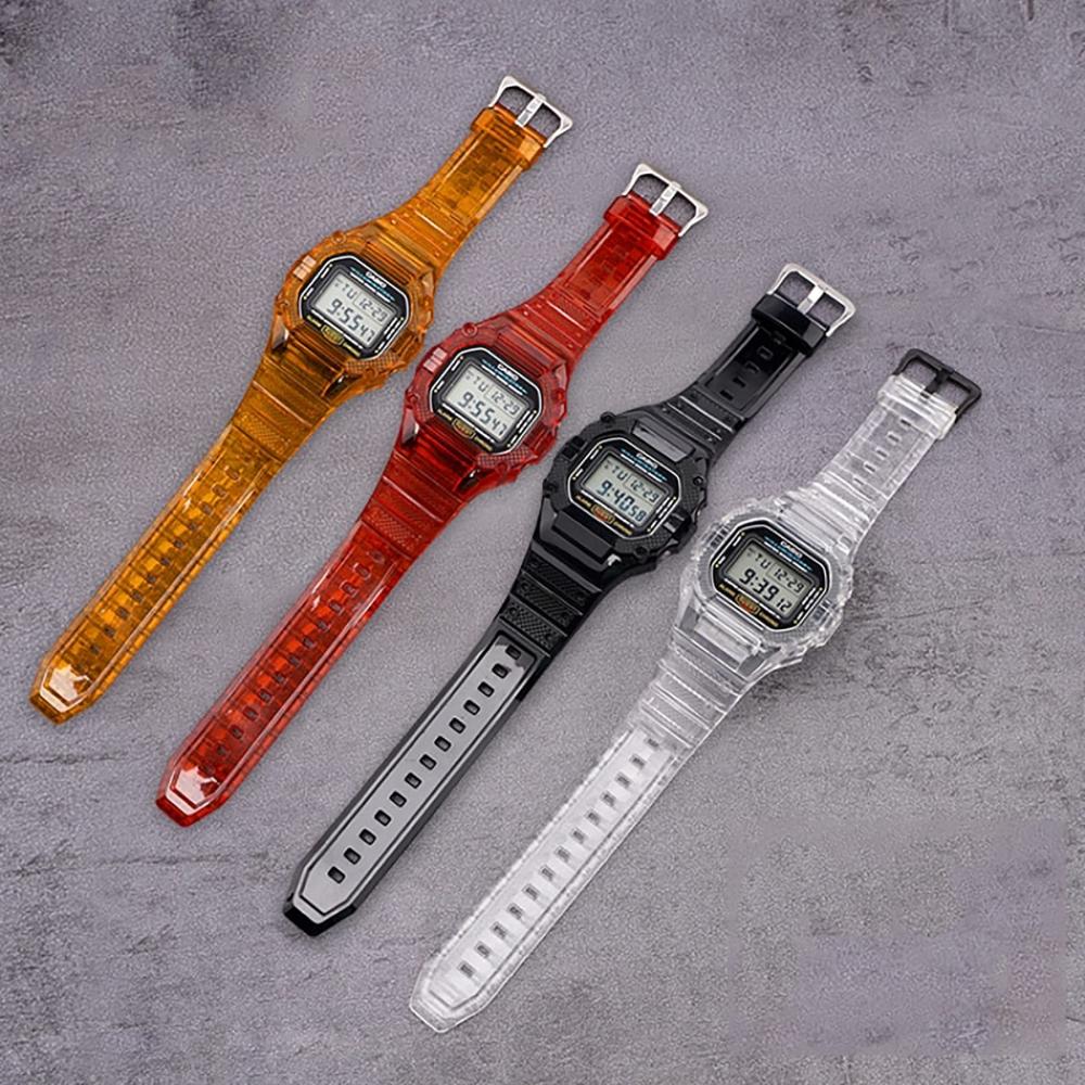 Compatible G-SHOCK Band Premium TPU Resin All 13 Colors Transparent Sturdy Compatible with Casio Band Strap DW-5000 GW-M5610 M5630 GLX-5600 and Other