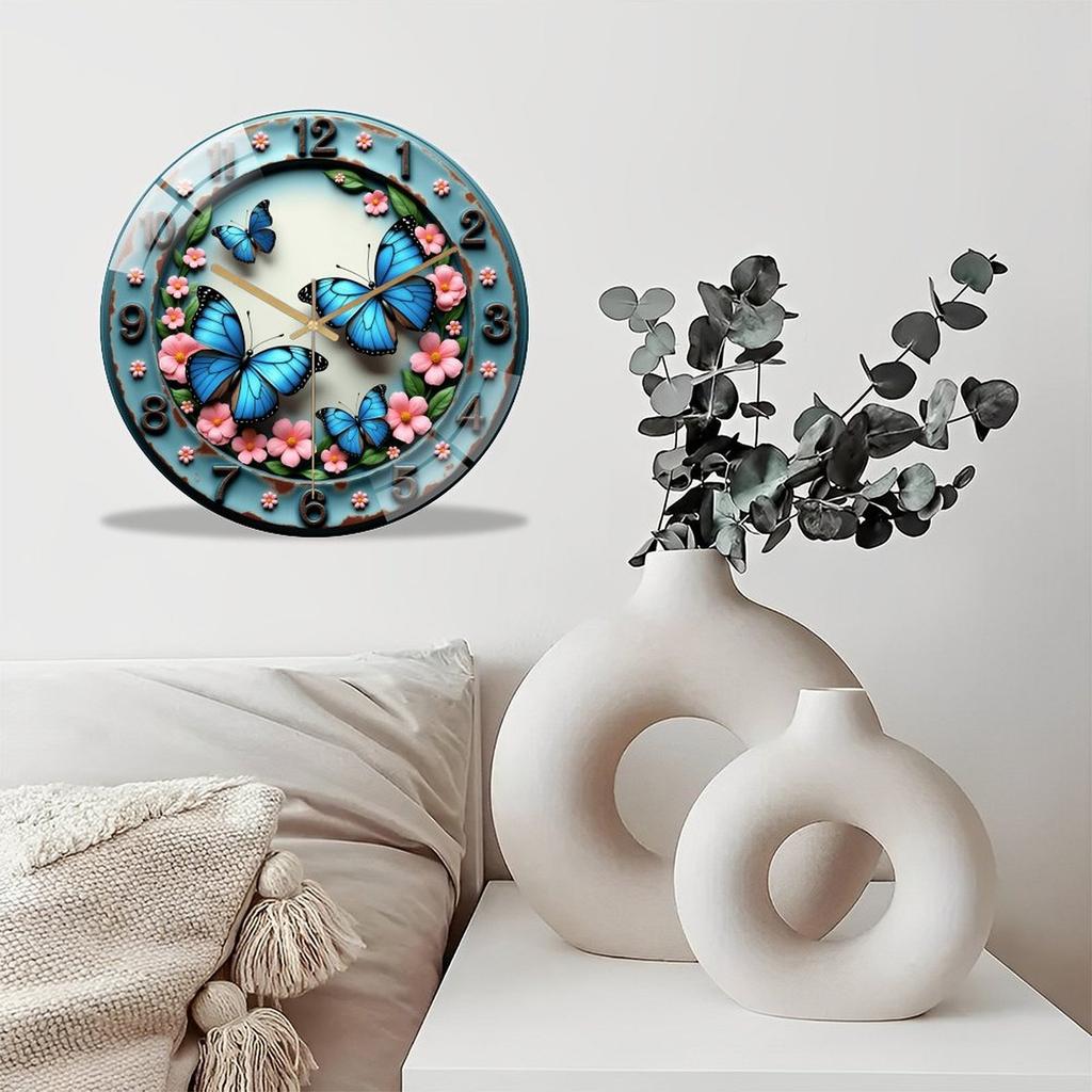 Precision Timekeeping 30cm Diameter Glass Wall Clock with Japanese Quartz Movement