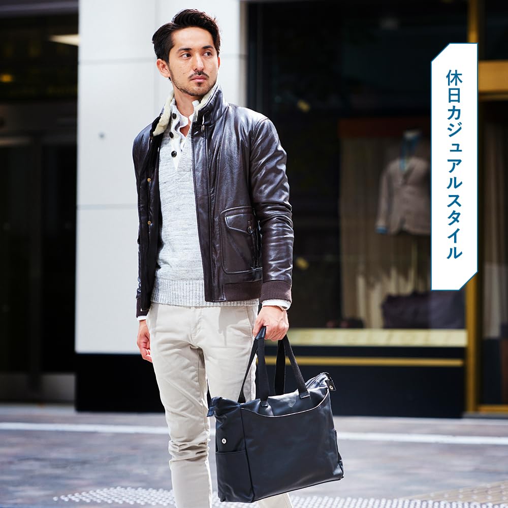 GOLDMEN GA102 Lightweight, Water-Repellent Business Tote Bag, Shoulder Bag, Briefcase, Duffel Bag, A4B4 Capacity, Canvas, Business Tote, Large