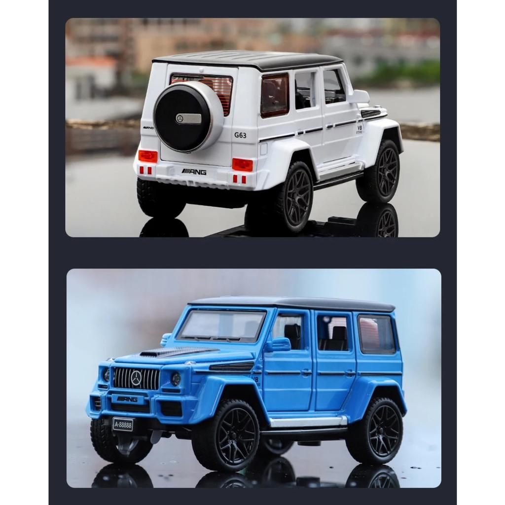 Игрушечная модель автомобиля Benz G63 из сплава в масштабе 1/32 со звуком, светом и пружинным механизмом - Идеальный подарок для детей и автолюбителей - Подлинная