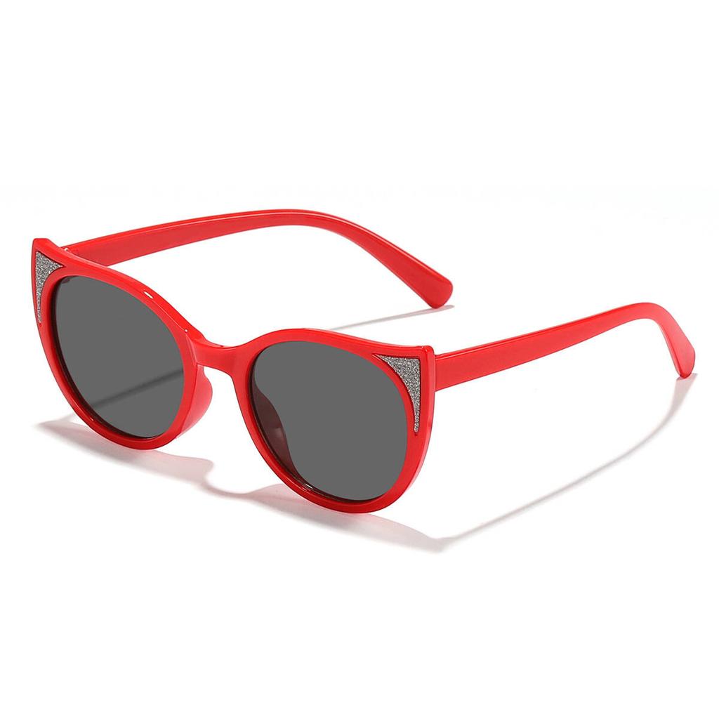 2026 New Children's Cute Cat-Ear Fine-Glitter Ins-Style Color Sunscreen Sunglasses For Outdoor Use