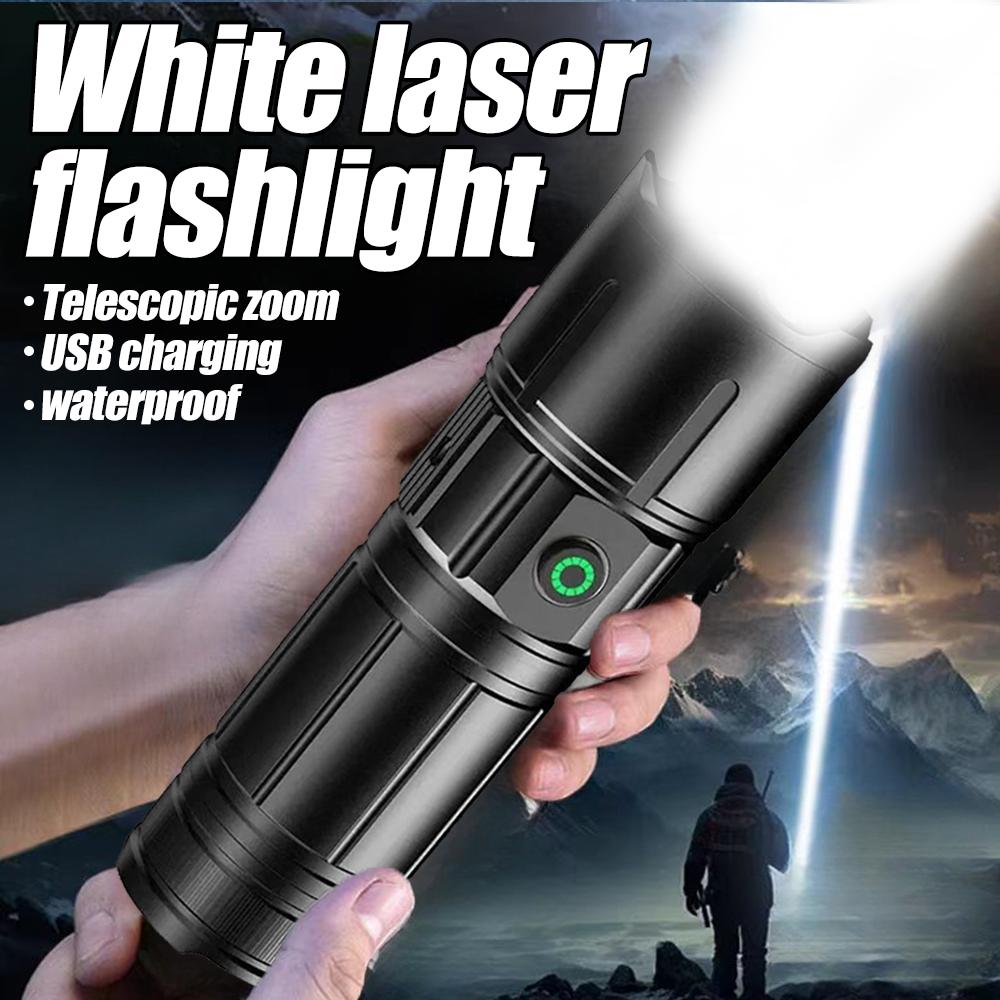 60w Super Bright 200m High Power LED Flashlight Torch Type-c Rechargeable Powerful Outdoor Self Defense Handlamp Camping Lantern