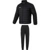 Solid Color Stand Collar Zipper Loose Warm Top And Cuffed Long Pants Casual Sports Set Men Sets Black 23600804-001+23600704-001