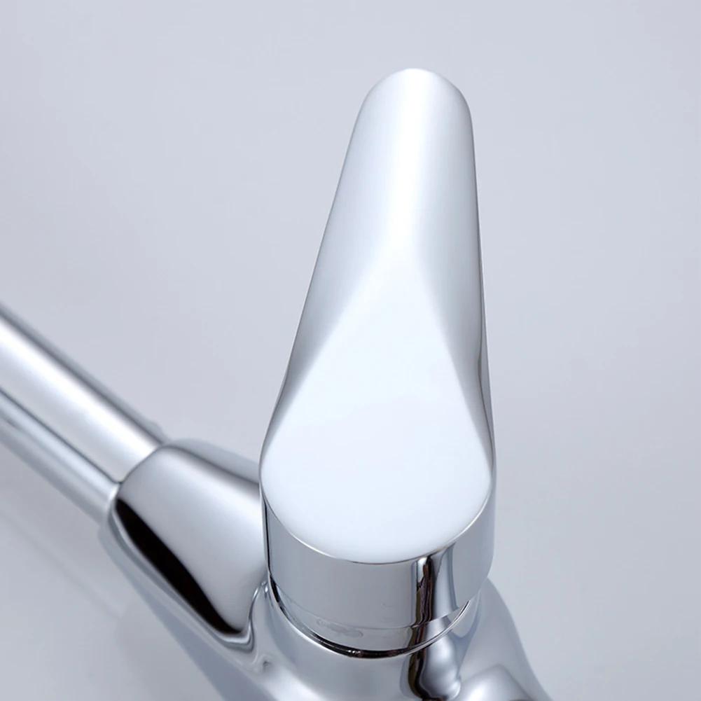 Durable Tap Kitchen Faucet Brass Base Chrome Cold Hot Mixer Easy To Operate Modern Design Plated Polished Steel Body