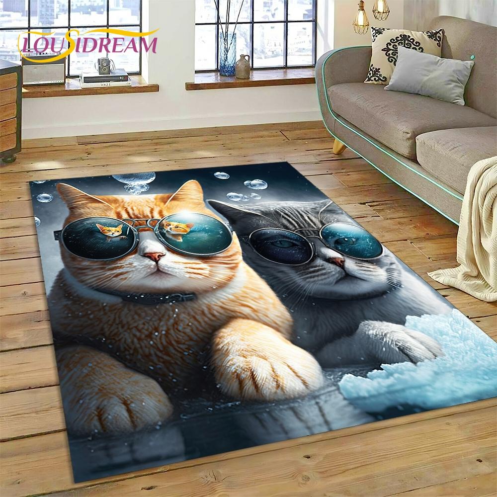 3D Персидский кот, Милый котенок калико, Мультяшный ковер-циновка Регдолл для гостиной, спальни, домашнего декора, Нескользящий для дивана, Придверный коврик, Подарок ребенку
