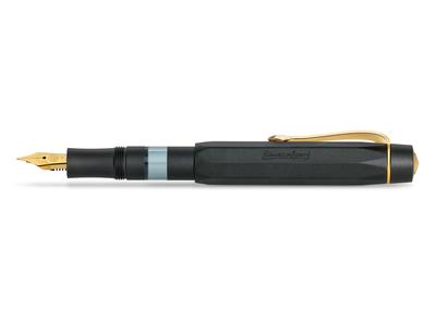 Капиллярная ручка Kaweco Al Sport F Fine Rotating, Официально импортированная, Перо, Черный/Золотой, 11000326, Поршневая,
