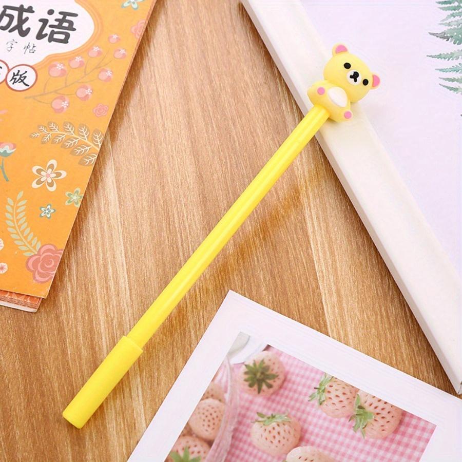 Back To School Season 10pcs 0.5mm Creative Cartoon Bear Gel Pen Cute Exam Black Water Pen Office Supplies Signature Pen